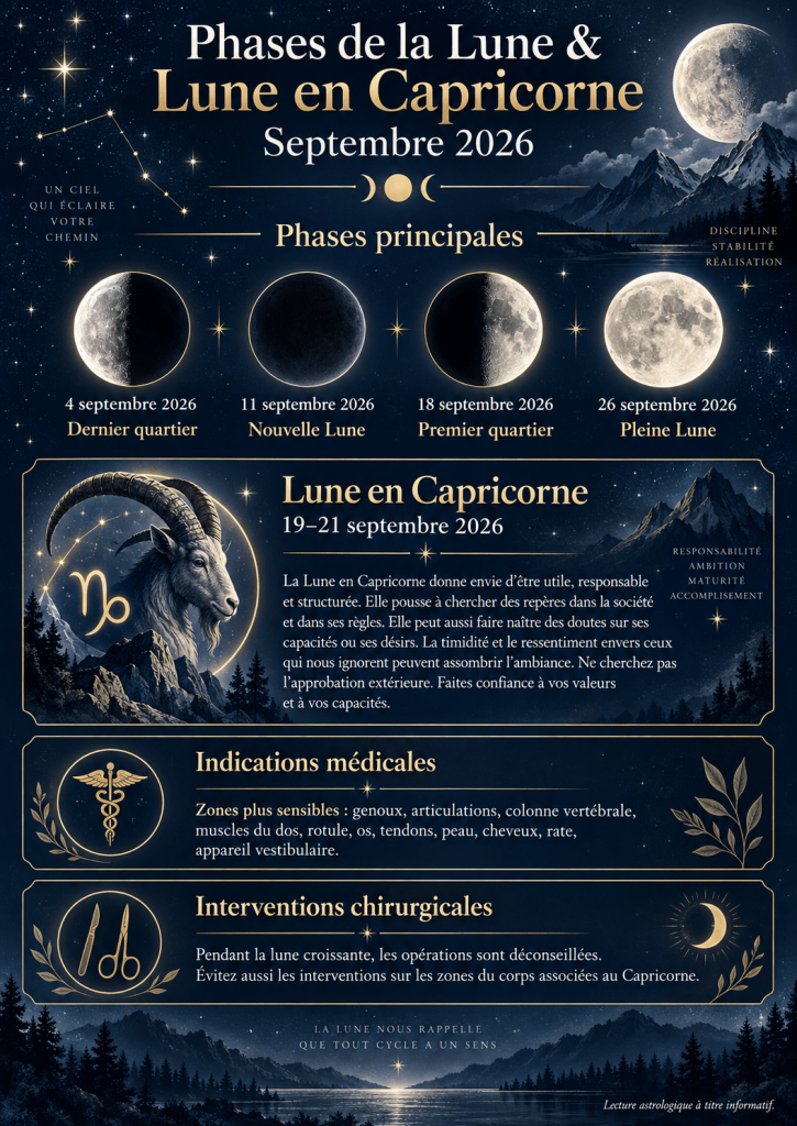 Phases de la Lune - Septembre 2026